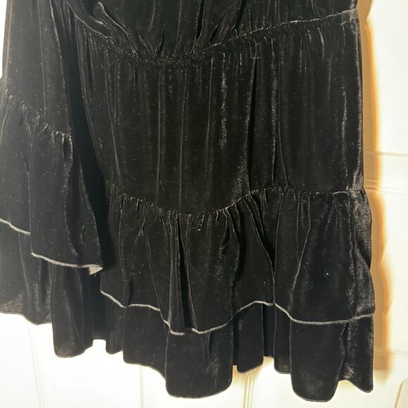 Joie Velvet Kolda B Ruffle Black Mini Dress Size S NEW WITH TAG - Picture 6 of 8